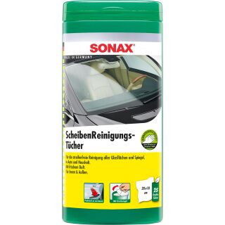 SONAX 04120000 ScheibenReinigungsTücher Box - 25 Stück