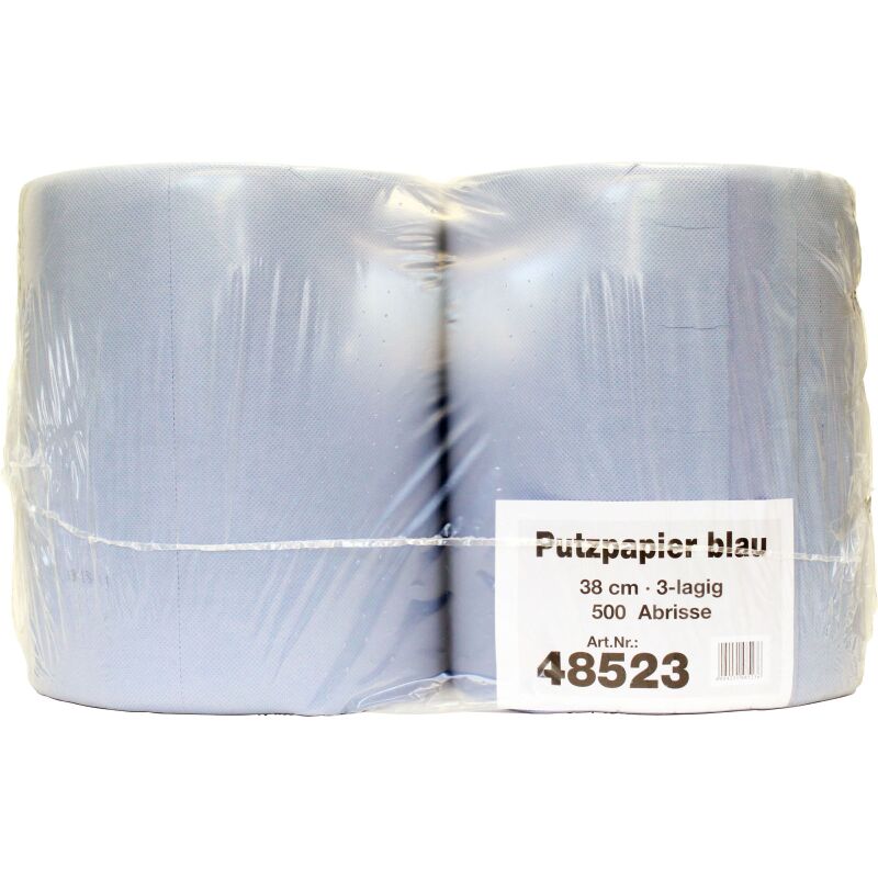 Putzpapier blau 36x38 cm 3-lagig 500 Blatt - Doppelpack
