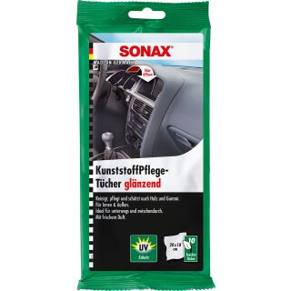 SONAX 04151000 KunststoffPflegeTücher glänzend - 10 Stück